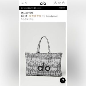 ALO Yoga Grey Tiedye Shopper Tote